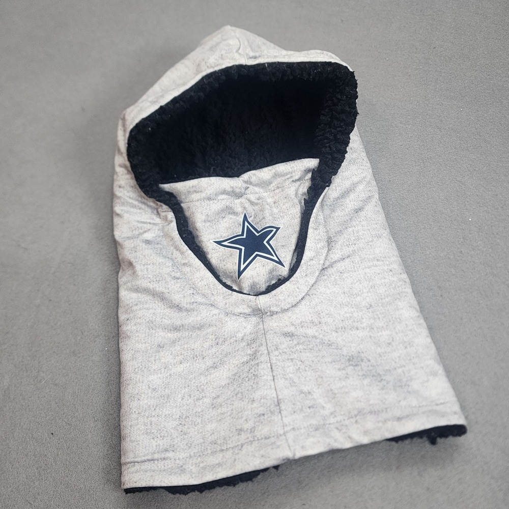 FOCO Dallas Cowboys Hooded Gaiter Gray Black Sherpa Reversible Unisex OSFM